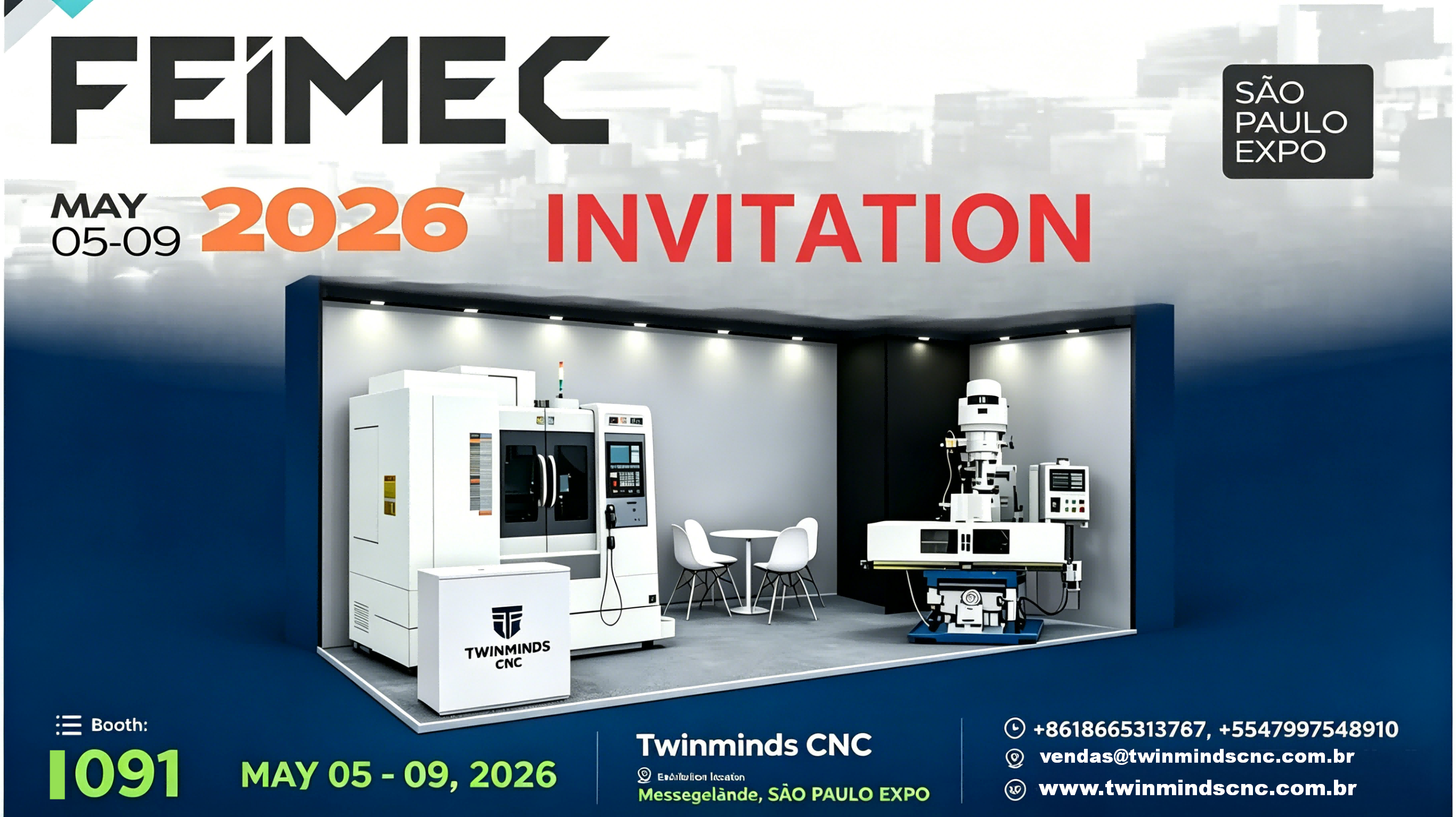 FEIMEC 2026 | Twinminds CNC Estande I091